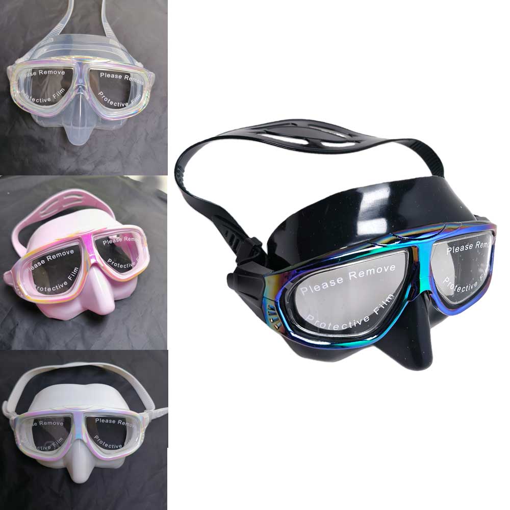 Freediving Mask Set - Masker Freediving Unisex Iridescent Low-Volume, Anti-Alergi,