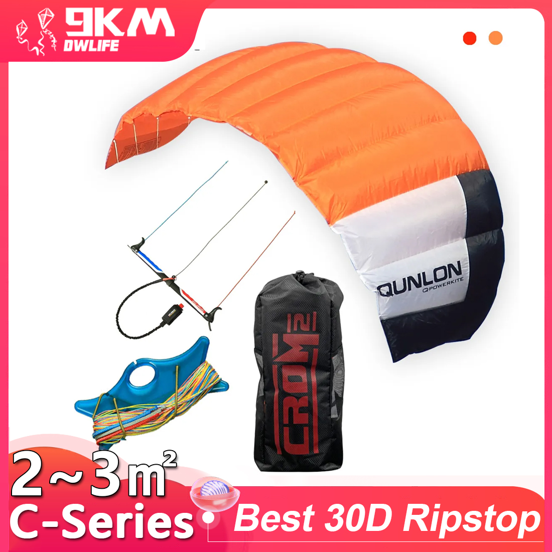 Kite Surf Bar Control - 9km2 ~ 3 meter persegi Layang-layang
