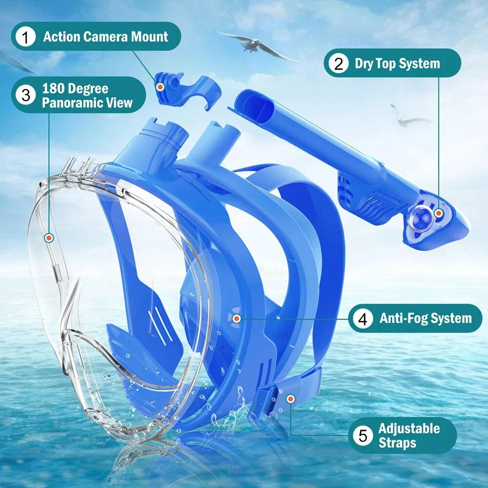 Masker renang anak dewasa, Sno - Freediving Mask Set ulasan dan harga